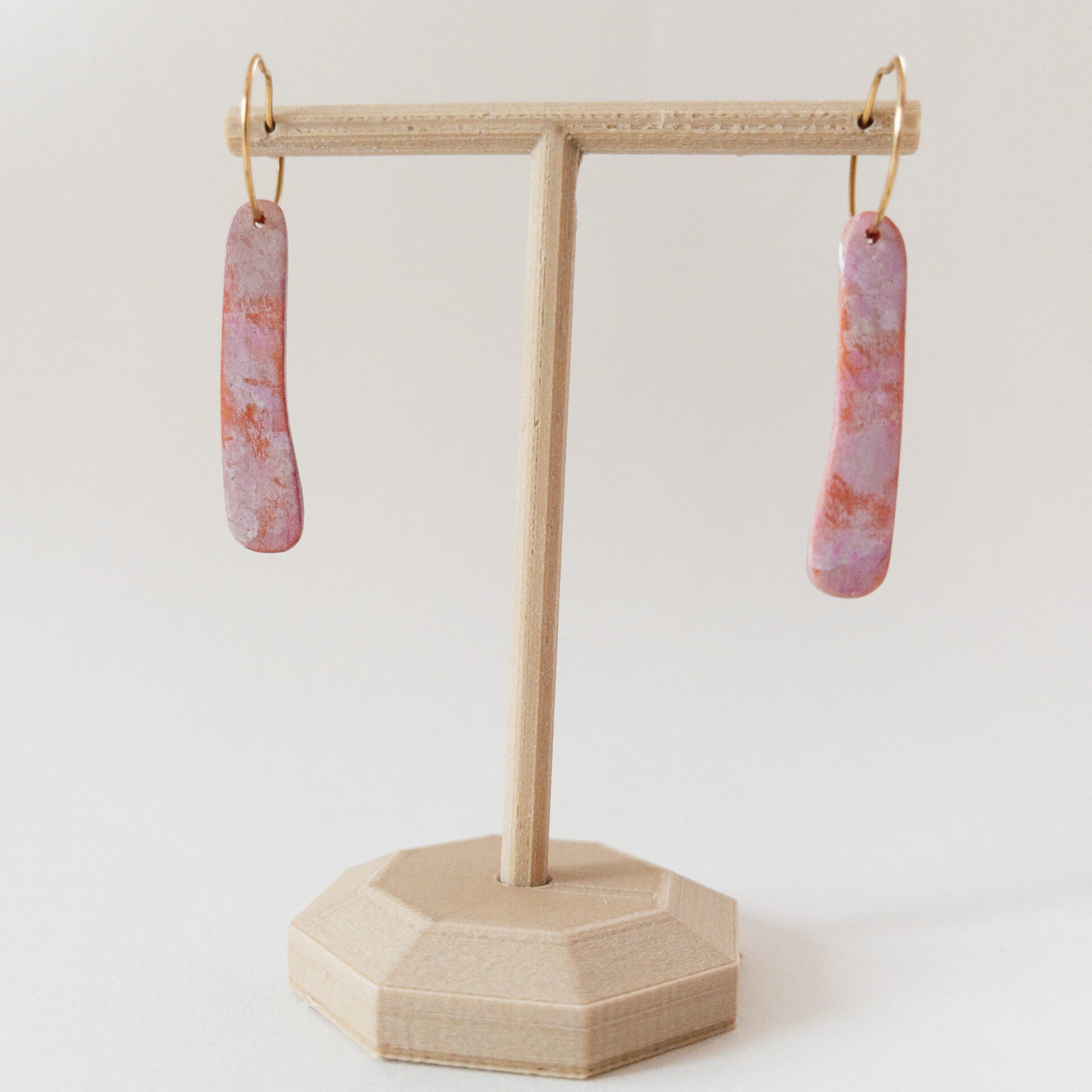 Pink Patina Hoop Dangles