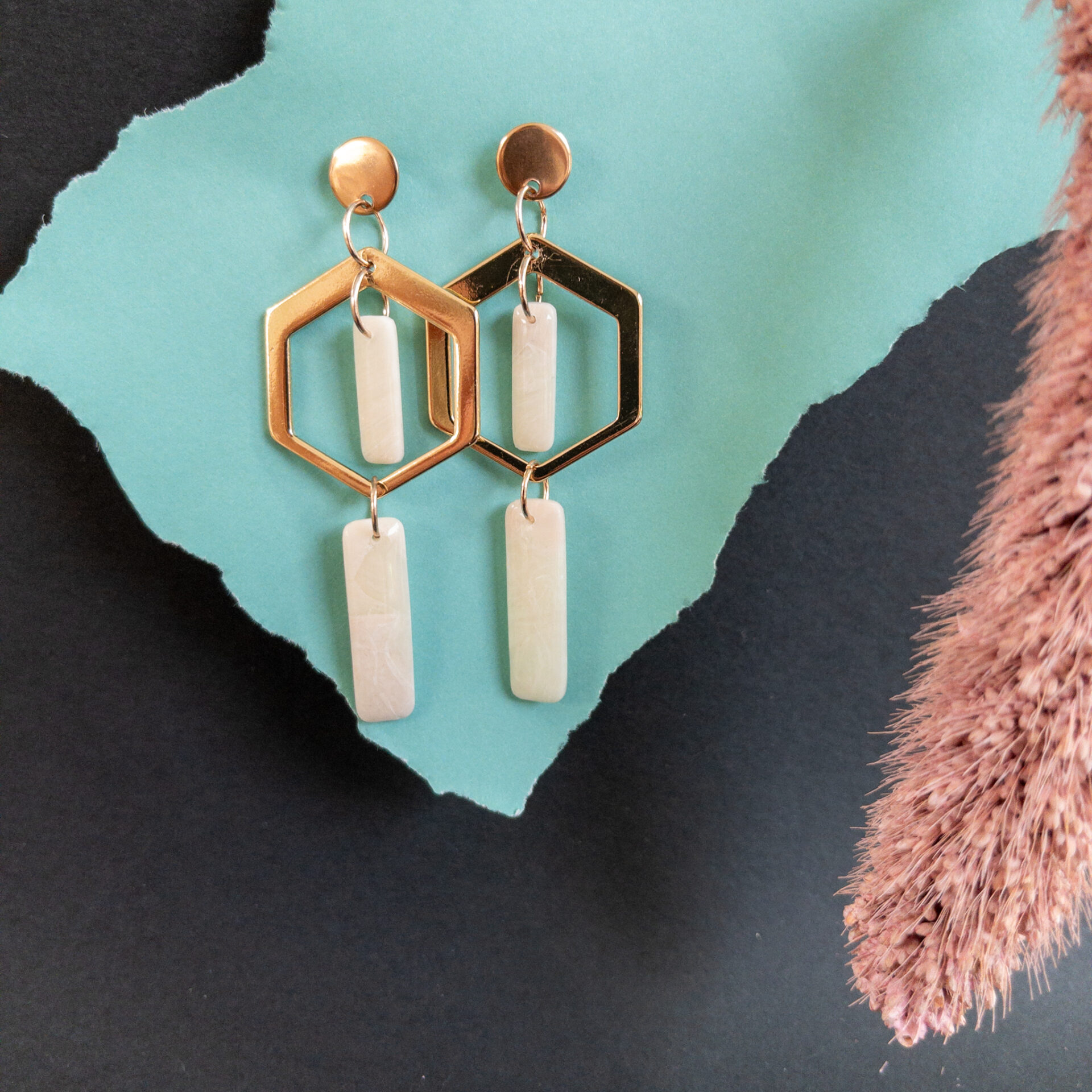 Frozen Yogurt Hexagon Dangles